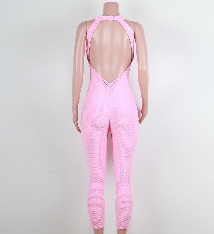 Honeycomb fitness jumpsuit