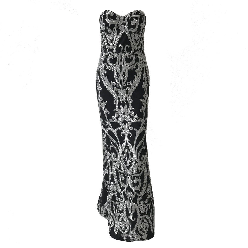 Elegant evening fishtail dress