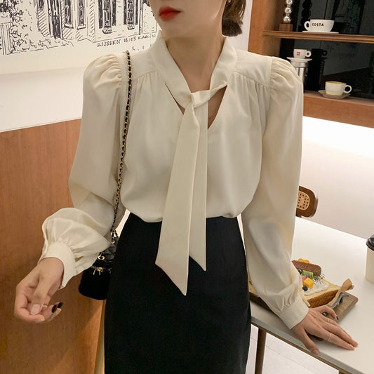 Sleeve Lace-up Blouse