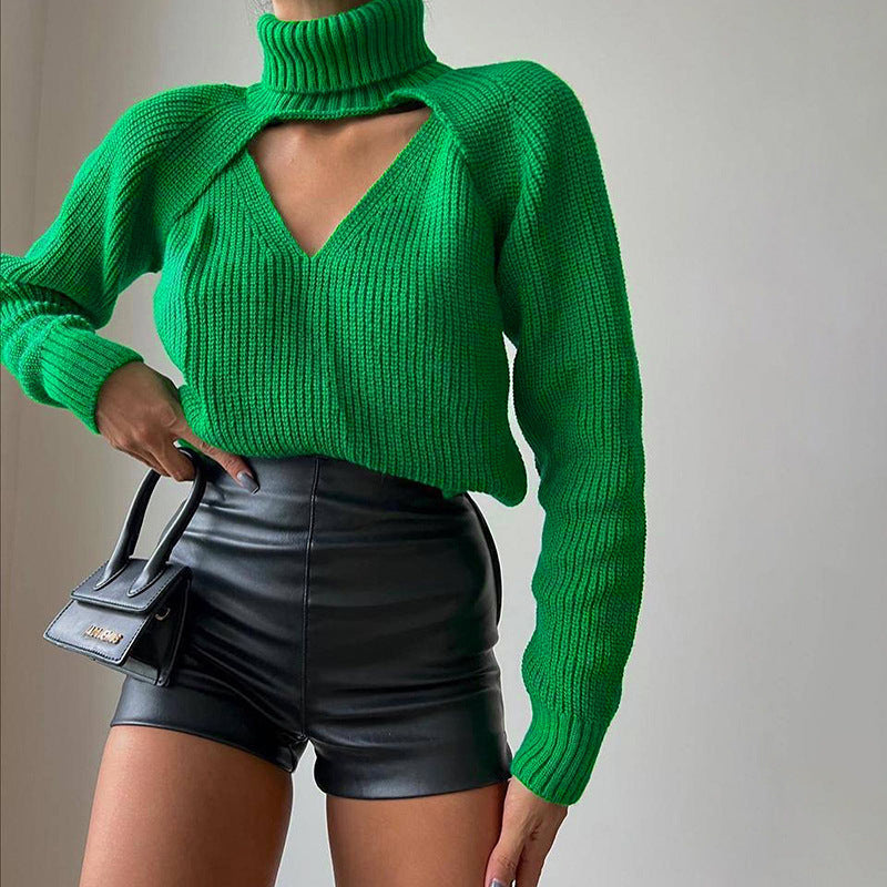 Solid Elegant Hollow Sweater