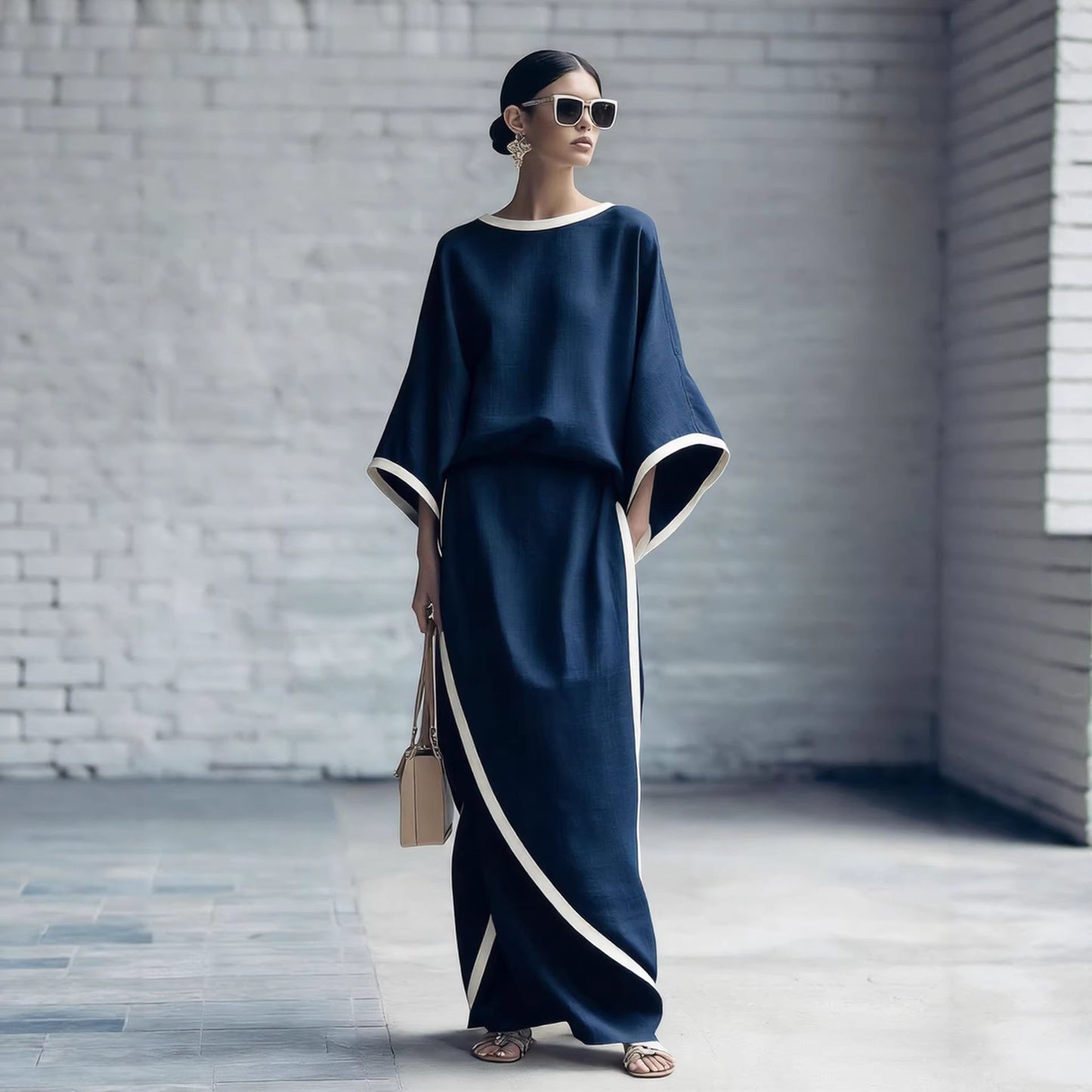 Loose-fitting Wide-leg Pants Two-piece Set