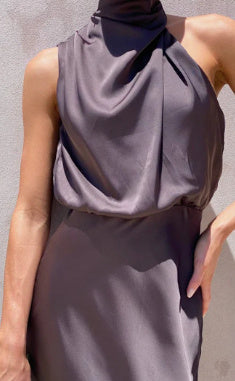 Satin Multi-color Casual Dress
