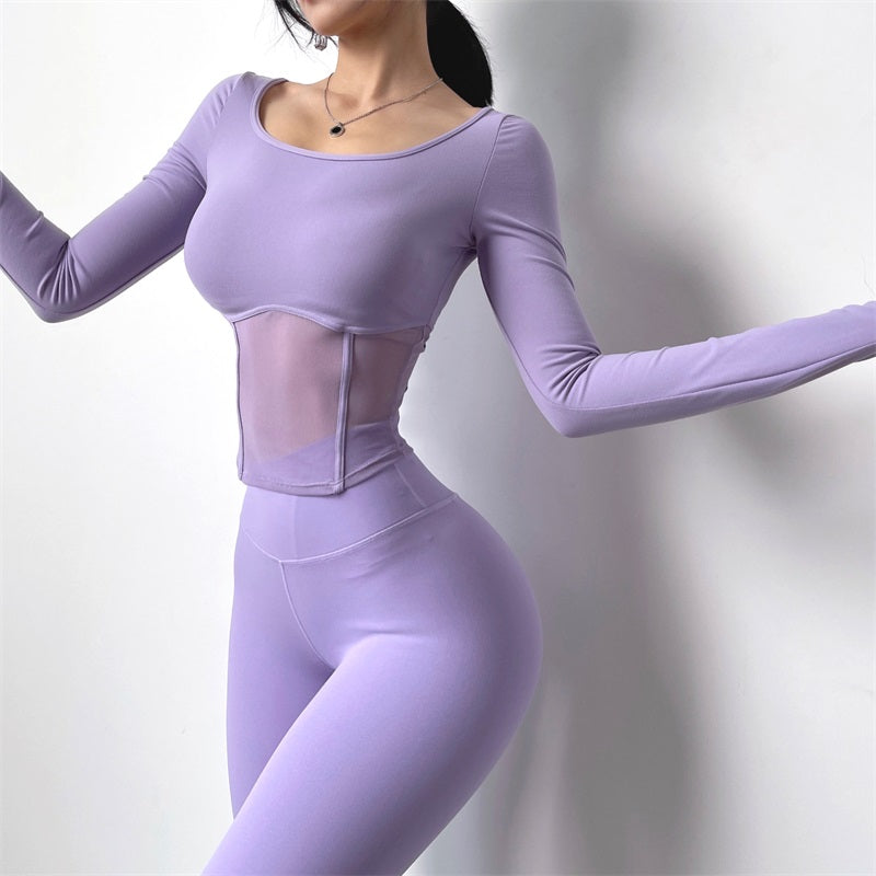 Mesh dry gym top from M Chic Boutique, activewear with breathable mesh fabric, designed for comfort and workout performance.