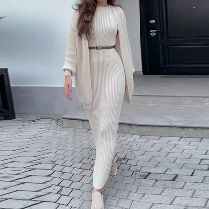Lazy Knitwear Long Skirt Suit