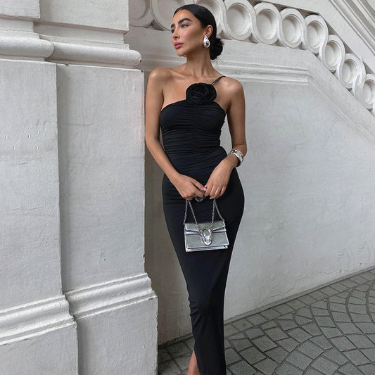 Sling Flower Pleated Dress