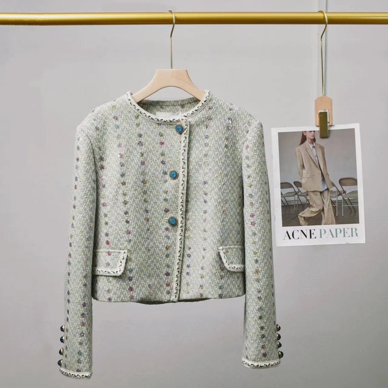 Sequin Embroidery Socialite Two-piece Overskirt Suit