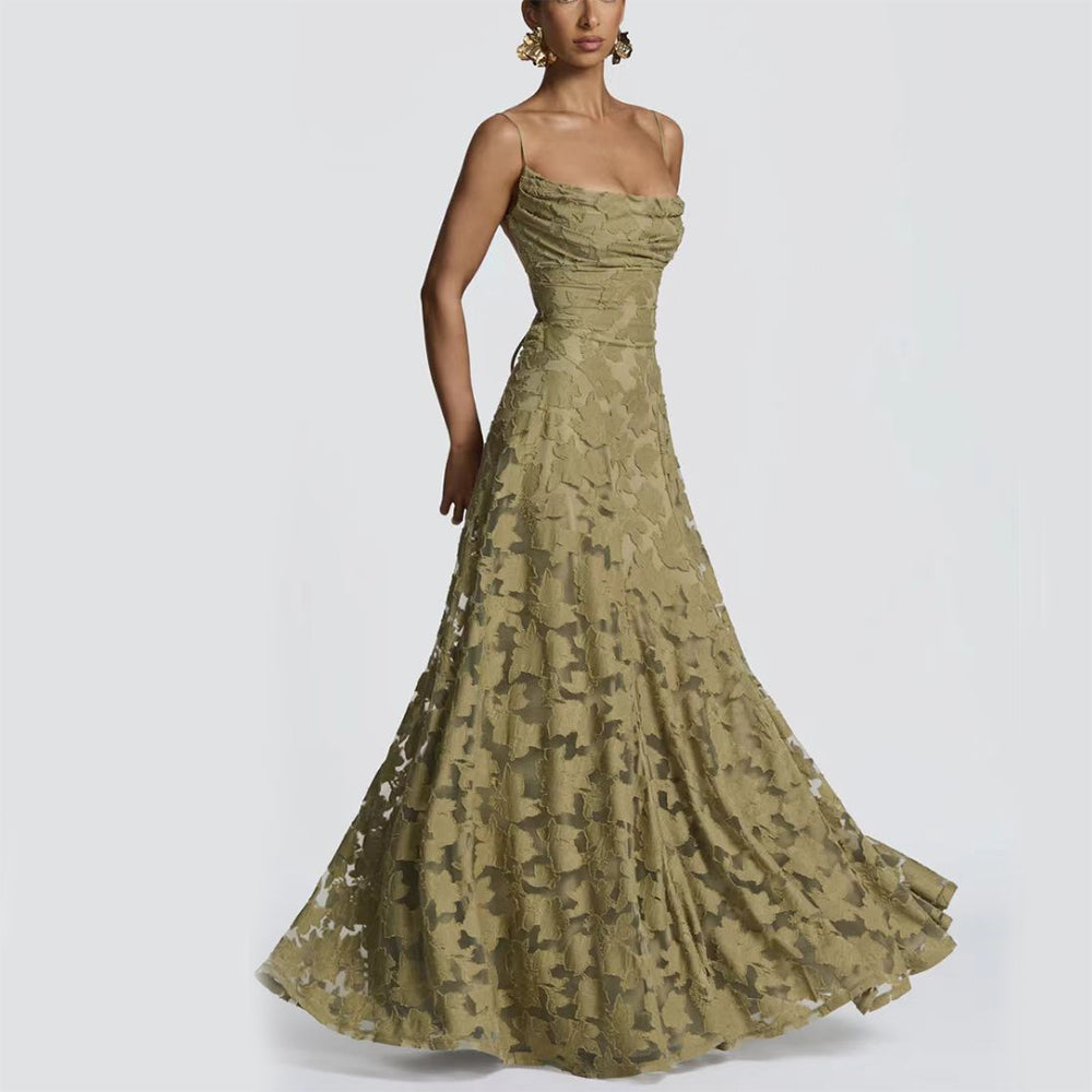 Backless lace-up design dress from M Chic Boutique, featuring a stylish, elegant fit and intricate lace details.