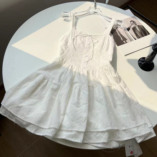 White Ballet Style Suspender Dress