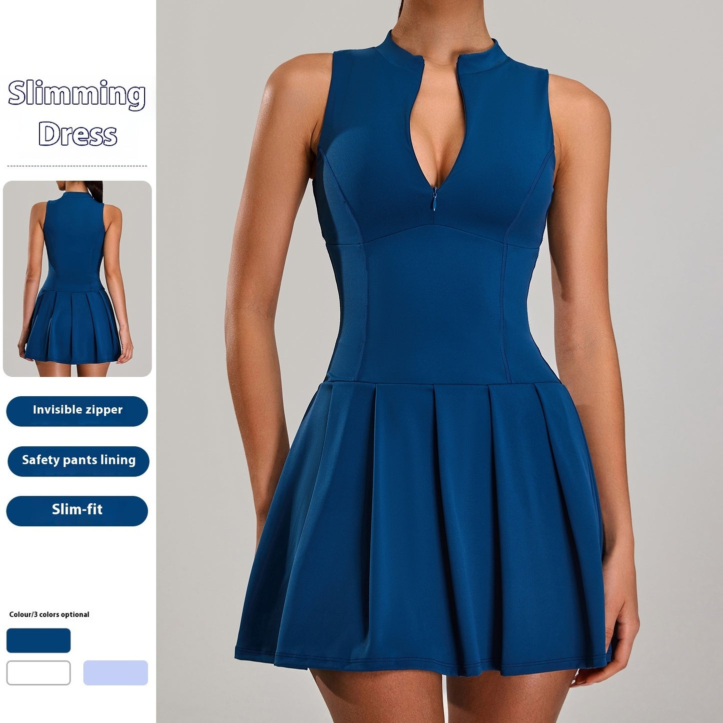 M Chic Boutique tennis skirt suit for activewear, featuring a fitted skirt and matching top in a sleek, athletic design.