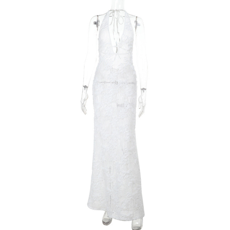 Summer Tube Top Jacquard Dress