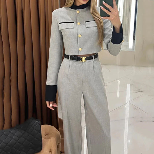 Wide-leg Pants Suit