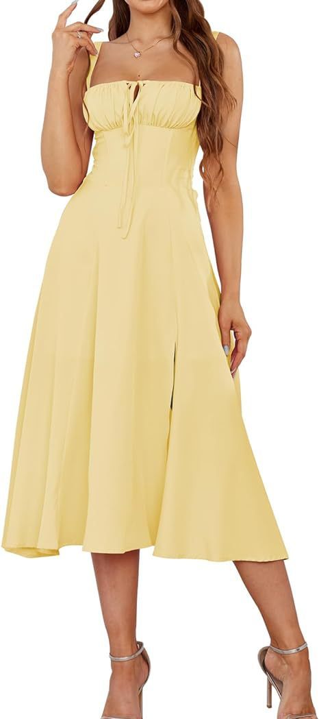 Mid-length Corset Elegant Slit Dress
