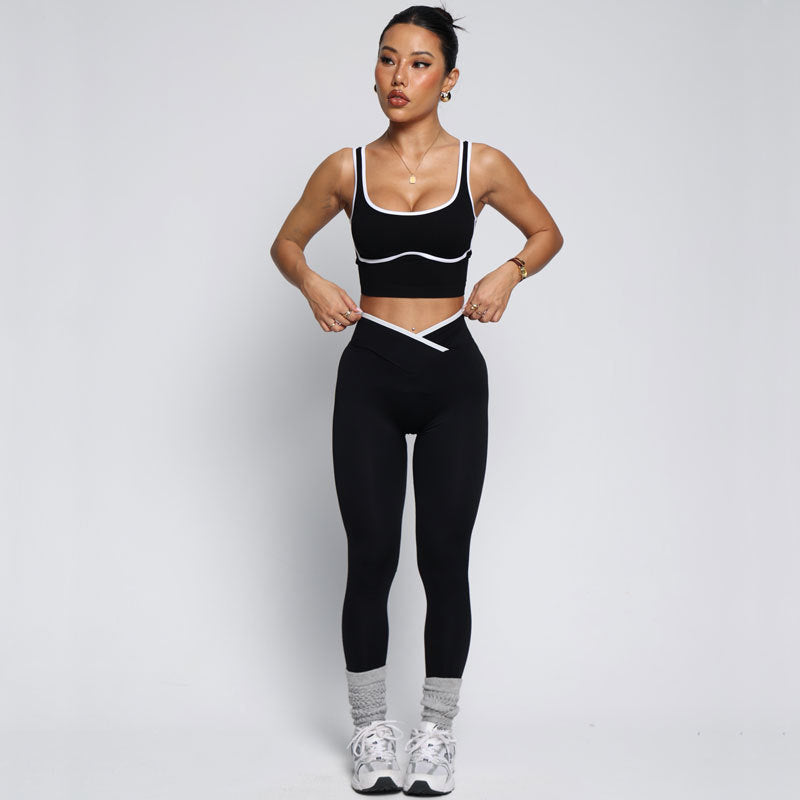 M Chic Boutique gym and yoga activewear two-piece set, stylish athletic outfit for fitness and yoga sessions.