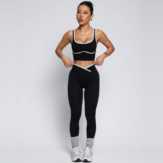 M Chic Boutique gym and yoga activewear two-piece set, stylish athletic outfit for fitness and yoga sessions.