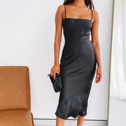 Socialite Style Slim-fit Sexy Back Lace-up Dress