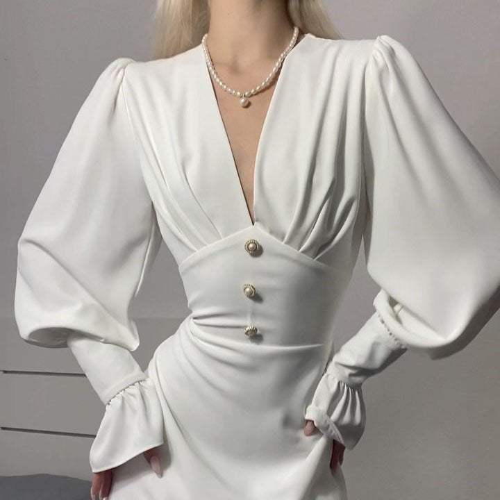 Solid Casual European Dress