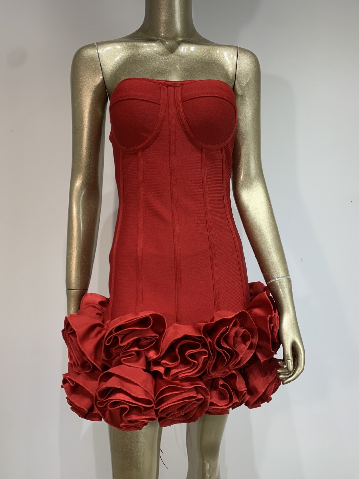 Red Carpet Rosette Mini Dress