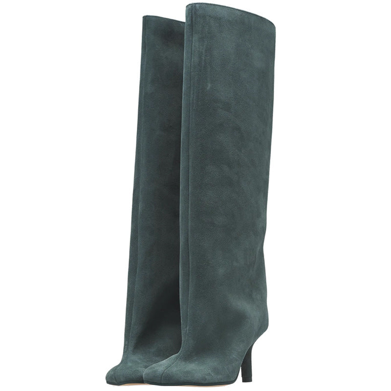 Square Head High-heel Boots