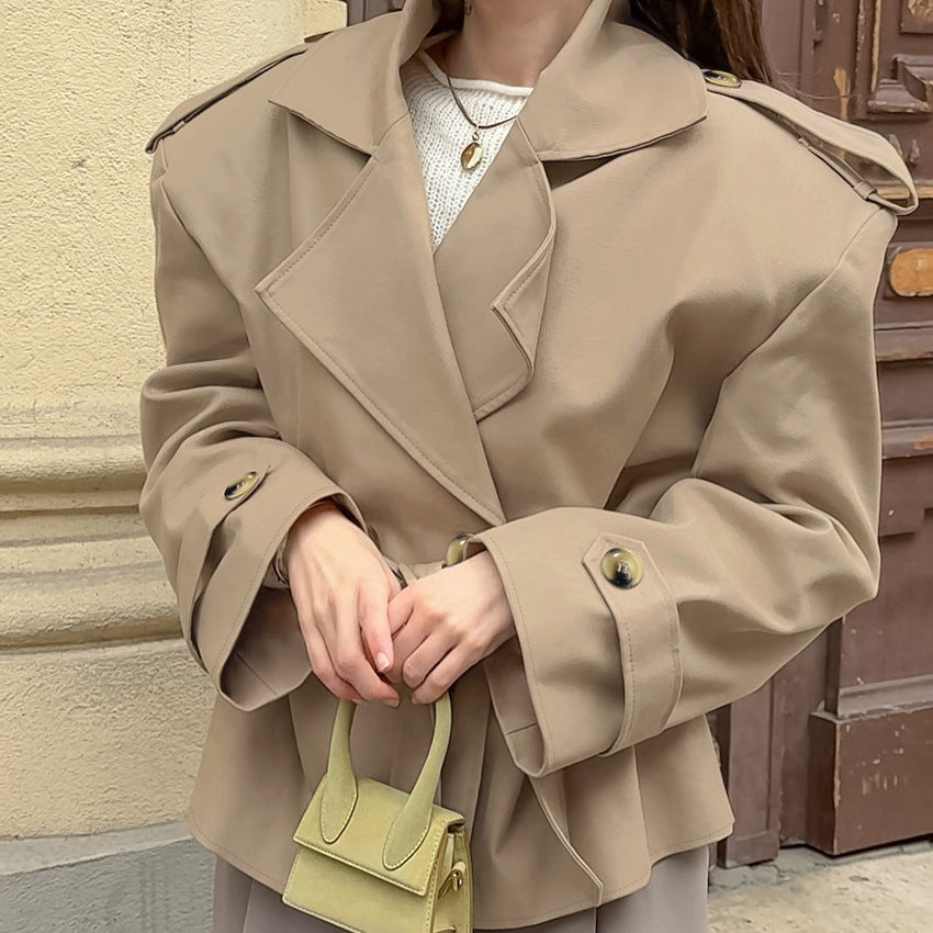 Trendy Lace Up Trench Coat For Women