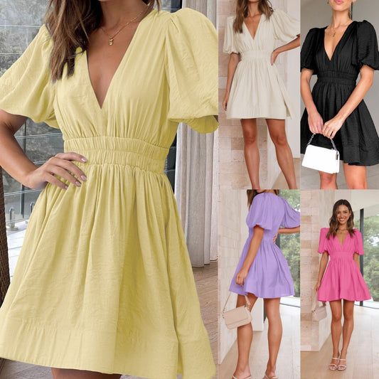 European Elegant Waist Trimming Dress