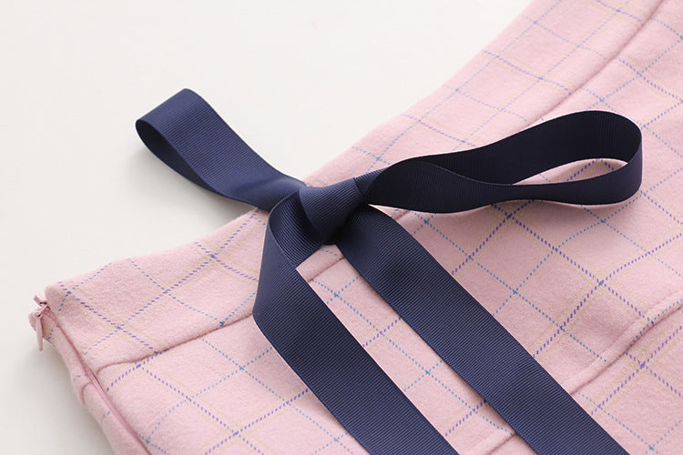 Plaid woolen skirt