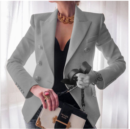 Solid Color Casual Suit Short Jacket - M Chic Boutique