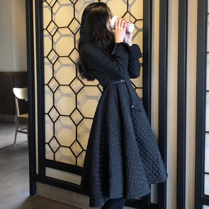Long-sleeved cotton coat in a stylish design from M Chic Boutique, showcasing fabric texture and fit.