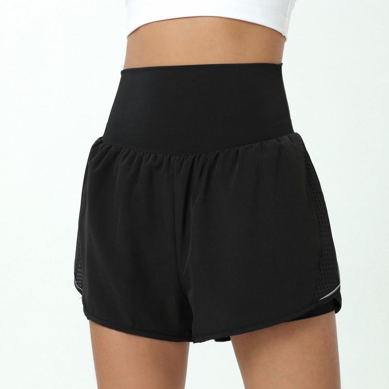 Women's black gym running exercise shorts from M Chic Boutique, featuring lightweight activewear fabric and a comfortable fit.