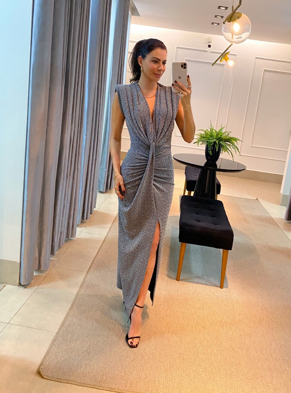 Waist Pleated Dress