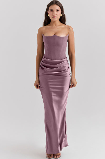 Slim Tube Top Long Dress