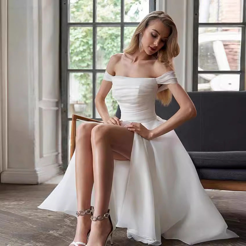 Split Dress Simple Mid Skirt