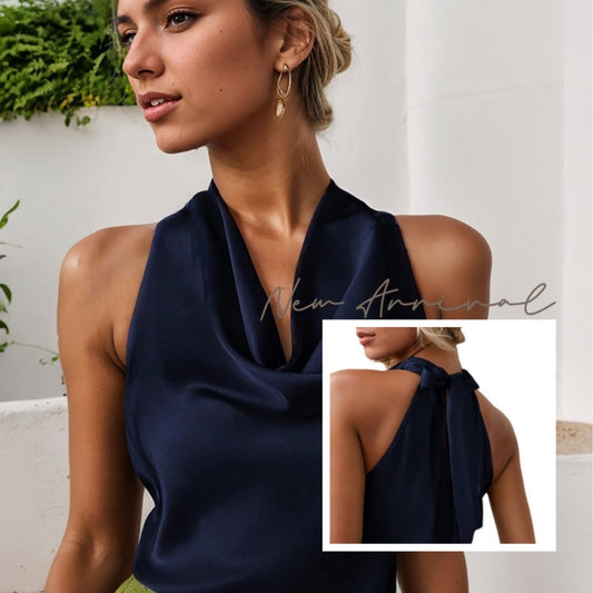 Solid Color Swing Collar Sleeveless Vest