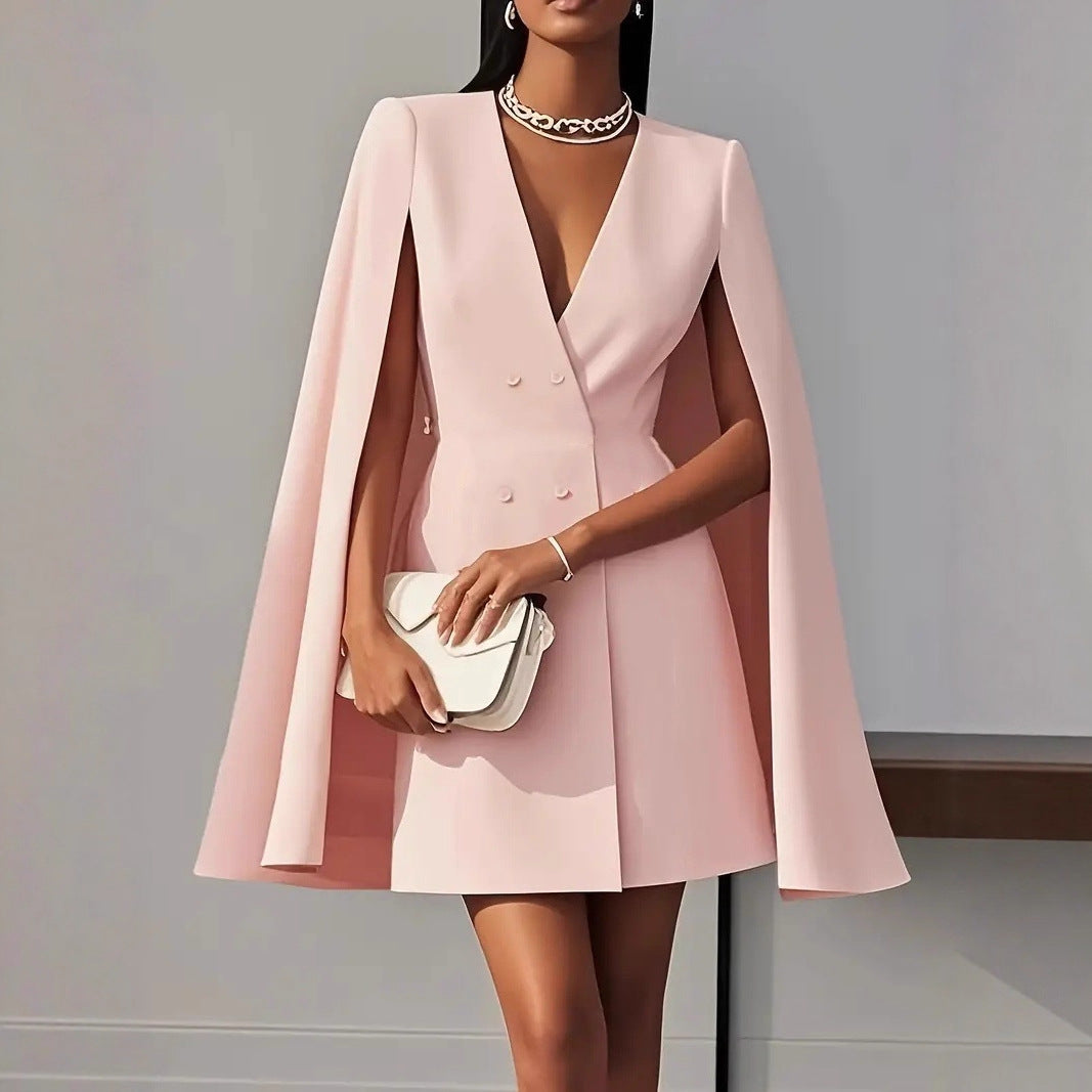 Double Breasted Shawl Suit Dress - M Chic Boutique
