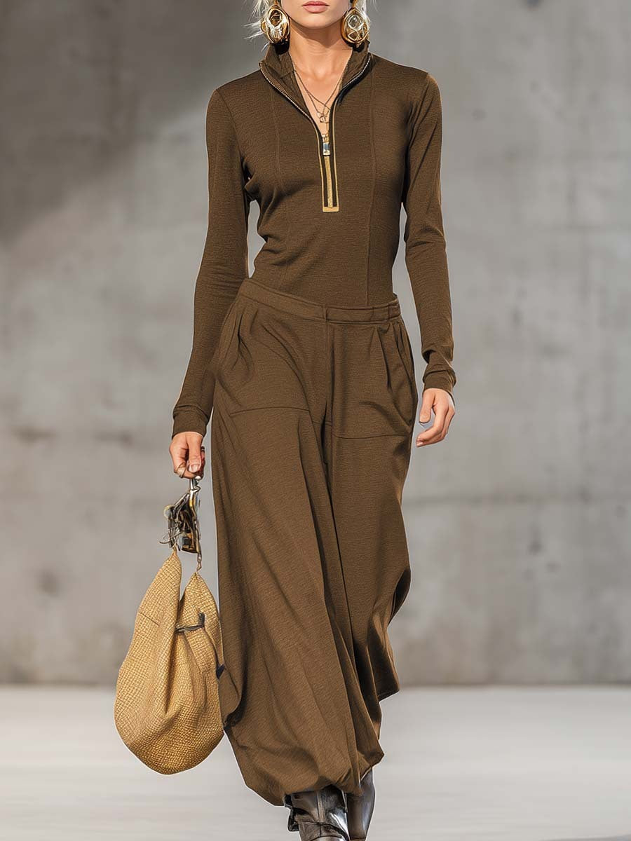 Top Wide LegTrousers Two-piece Set