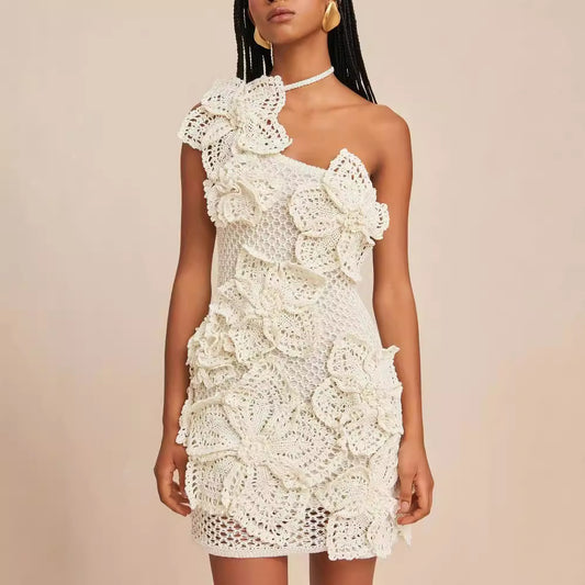 Three-dimensional Vacation Style Flower Dress