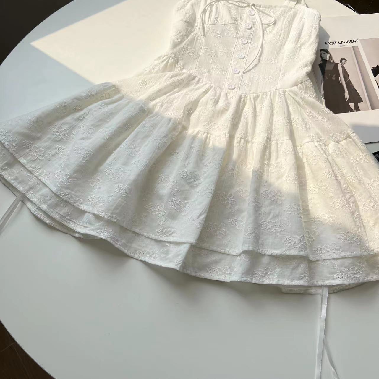 White Ballet Style Suspender Dress