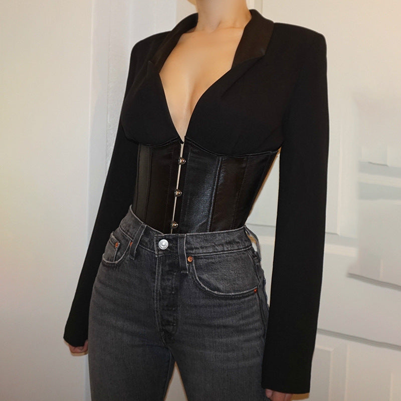 Solid Blouse With Back Tie Rope