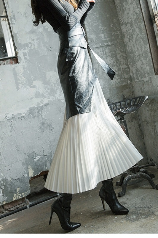 Pleated half length skirt