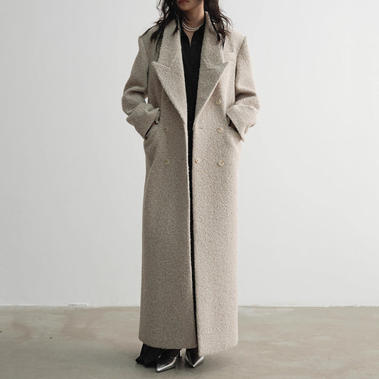 Woolen Elegant Double-breasted Coat