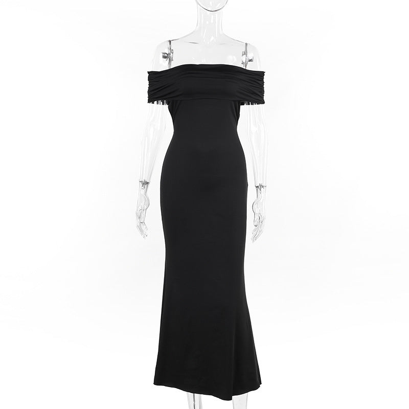 Socialite Style Elegant Backless Off-shoulder Dress