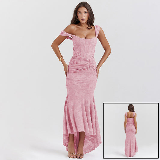 Off-shoulder Backless Evening Dress
