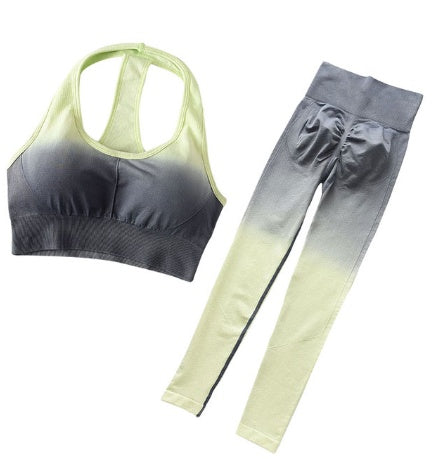 Two-piece seamless yoga and gym activewear set by M Chic Boutique, featuring fitted top and leggings for comfortable workouts.