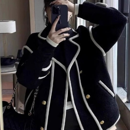 Loose Classic Style Retro Fleece Coat