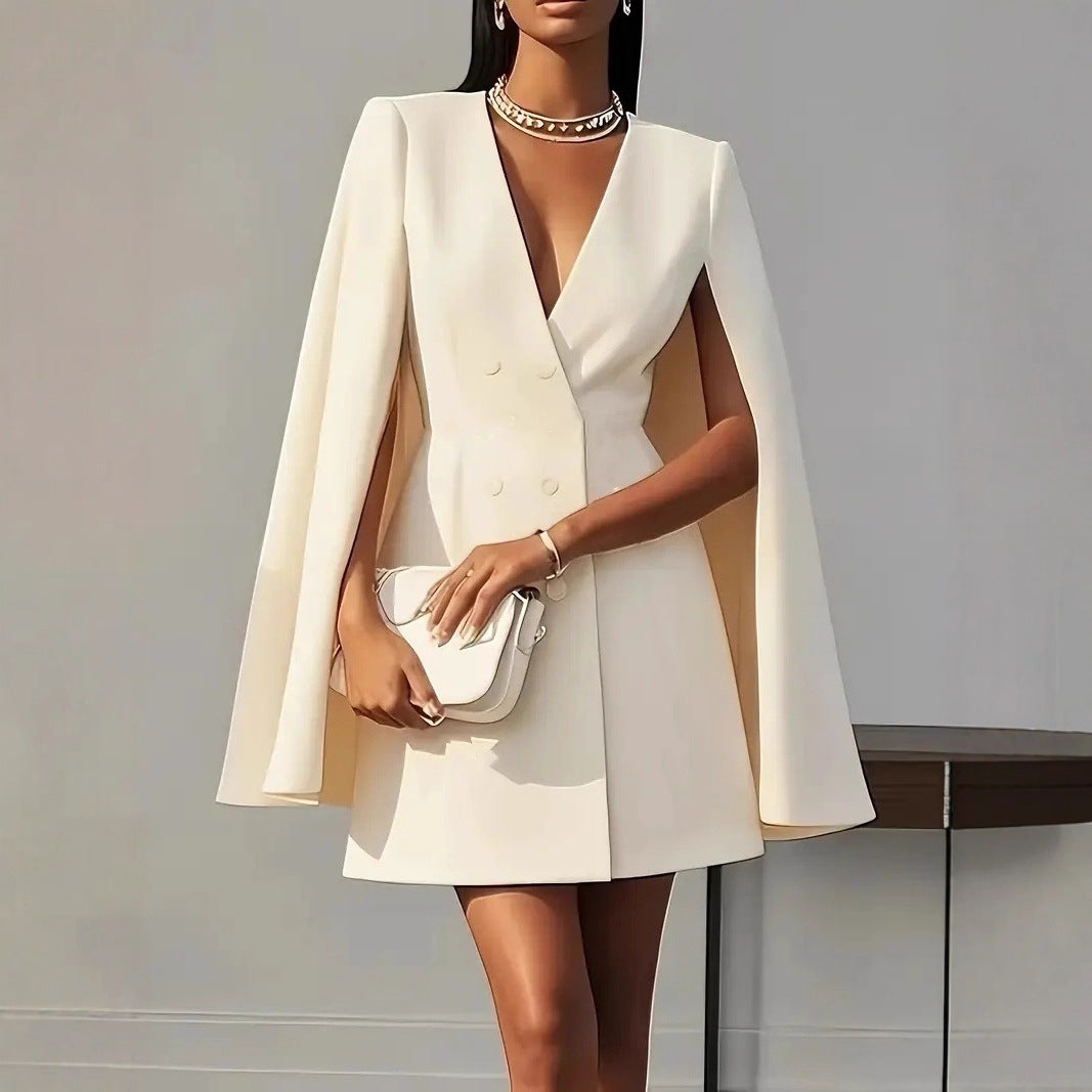 Double Breasted Shawl Suit Dress - M Chic Boutique