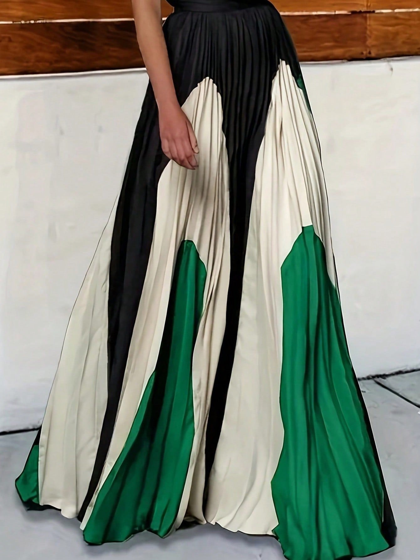 Patchwork high waist skirt by M Chic Boutique featuring vibrant patterns and a flattering silhouette.