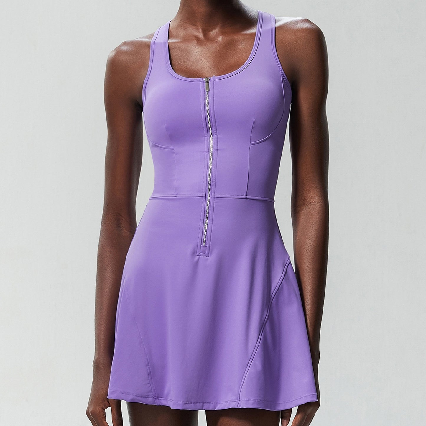 M Chic Boutique zipper tennis skirt dress in activewear style, featuring a sporty design with a zipper front and comfortable fit.