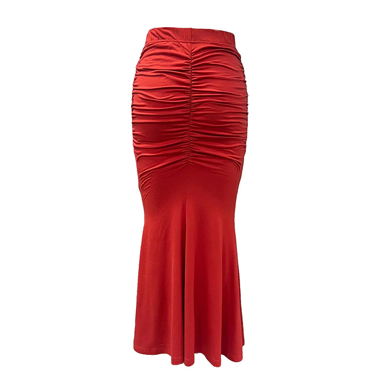 M Chic Boutique mermaid pencil skirt in elegant silhouette with a fitted design and flared hem, displayed on a model.