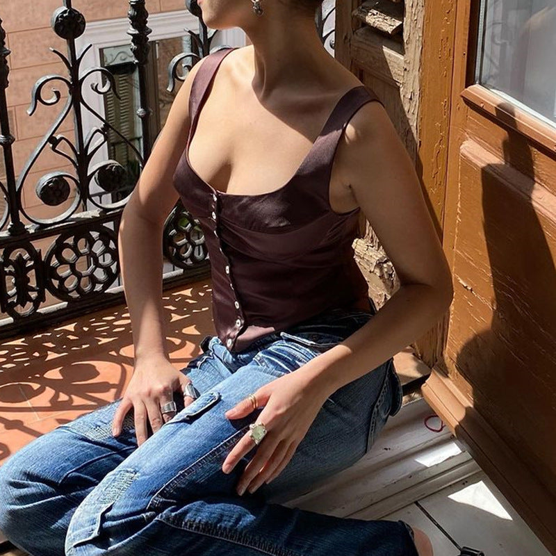 Square-neck Small Slip Top