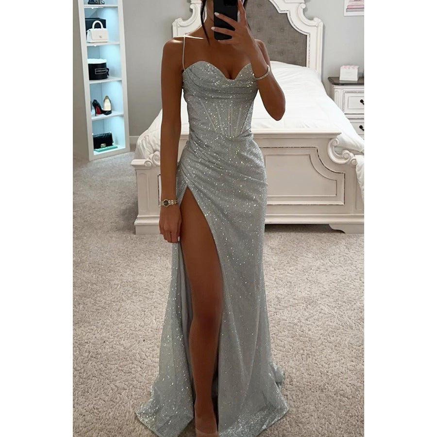 V-neck Long Dress
