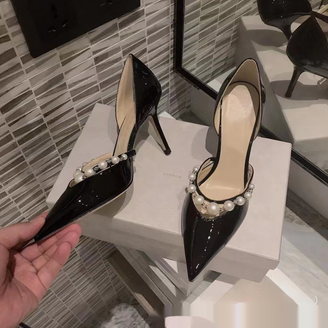 Pointed Patent Leather High Heels